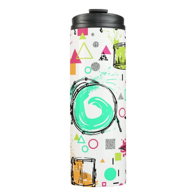 Termo Kit de tambor: acuarela Memphis Retro. (Anverso)