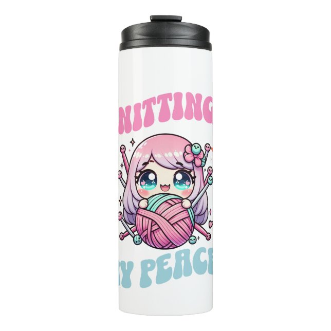 Termo Knitting My Peace – Kawaii mindful design for knit (Anverso)