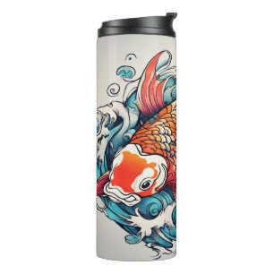 Termo Koi Fish, hermosa carpa japonesa, personalizada