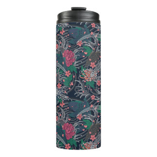 Termo Koi y Chrysanthemums japoneses