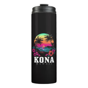 Termo Kona Hawái Flores de Hibisco Hawaiano Surfista