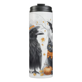 Termo Krähe und Katze „Happy Halloween!“ Crow