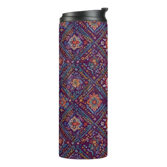 Termo Kurdish Mosaic Floral Pattern (Rotado hacia la izquierda)