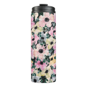 Termo La acuarela floral oscura: hermosa huella.