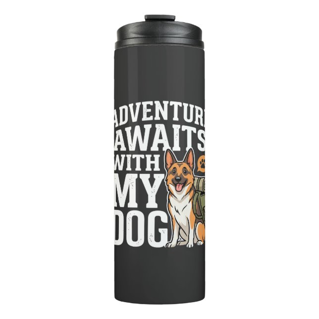 Termo La aventura espera con mi perro de excursión (Anverso)