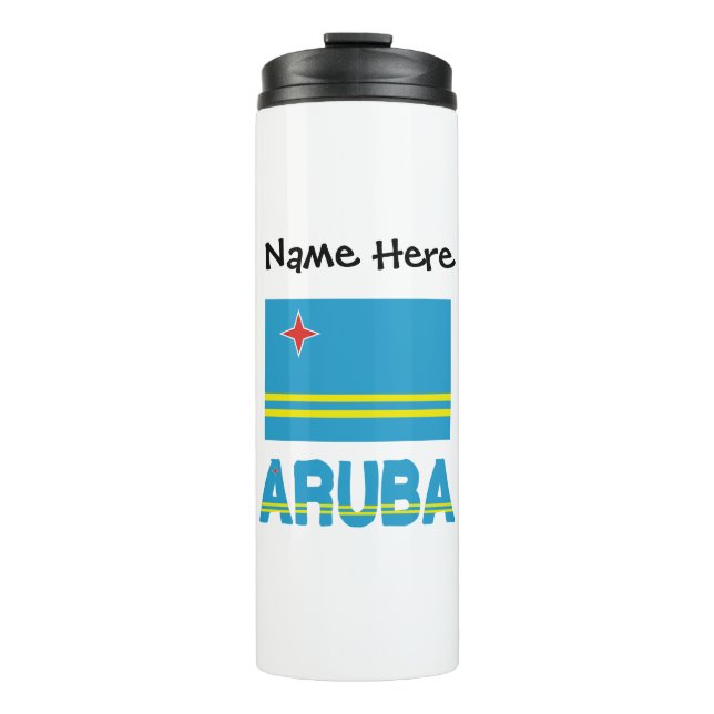 Termo La bandera de Aruba y Aruba personalizada (Anverso)