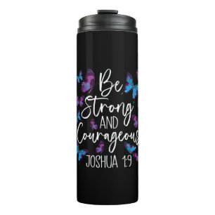 Termo La Biblia Cristiana Verse Ser Joshua Fuerte 1:9