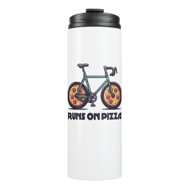 Termo La bicicleta funciona con pizza (Anverso)