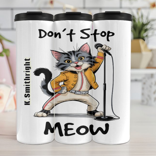 Termo La estrella del rock del gato no detiene a Meow (Subido por el creador)