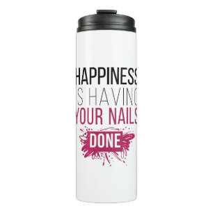 Termo La felicidad linda está teniendo sus clavos hechos