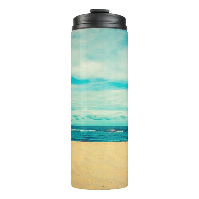 Termo La hermosa playa tropical y el paisaje marino  (Anverso)