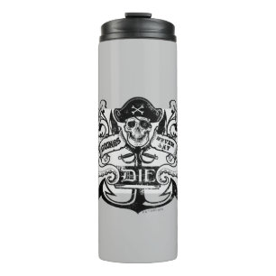Termo La insignia de los piratas "Nunca digas morir"