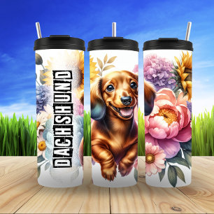 Termo La joyride floral de Dachshund