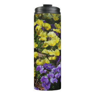 Termo La ladera de los Pansies morado y amarillo