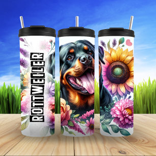 Termo La majestad floral de Rottweiler
