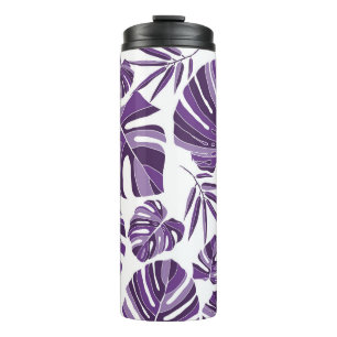 Termo La monstera violeta tropical deja un patrón sin fi