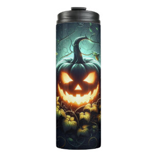 Termo La naturaleza espeluznante resplandeciente calabaz