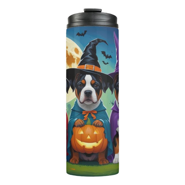 Termo La norteamericana Staffordshire Dog Pumpkin Hallow (Anverso)