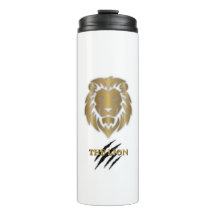 La Taza Gráfica de León Dorado y Negro
