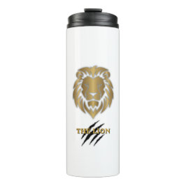 Termo La Taza Gráfica de León Dorado y Negro