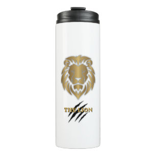 Termo La Taza Gráfica de León Dorado y Negro
