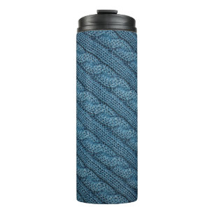 Termo la textura del tejido de punto, color azul claro