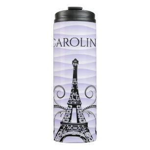 Termo La Torre Eiffel Púrpura Florece Tumbler Termal