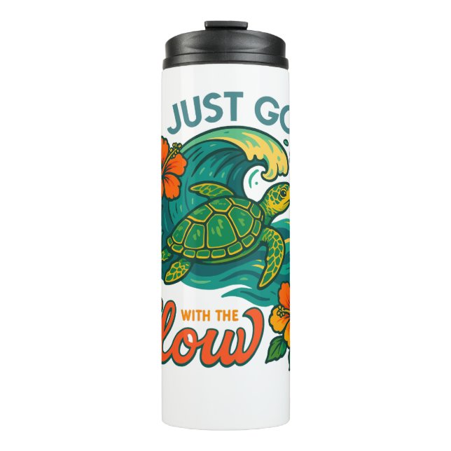 Termo La tortuga retro divertida sí es verano (Anverso)