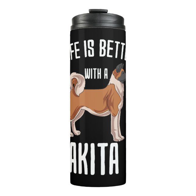 Termo La Vida Es Mejor Con Akita (Anverso)