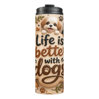 Termo La vida es mejor con perros