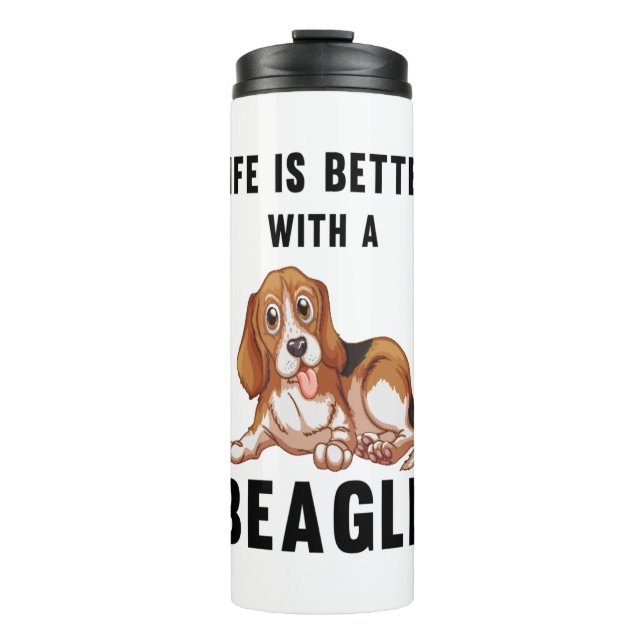 Termo La vida es mejor con un Beagle (Anverso)