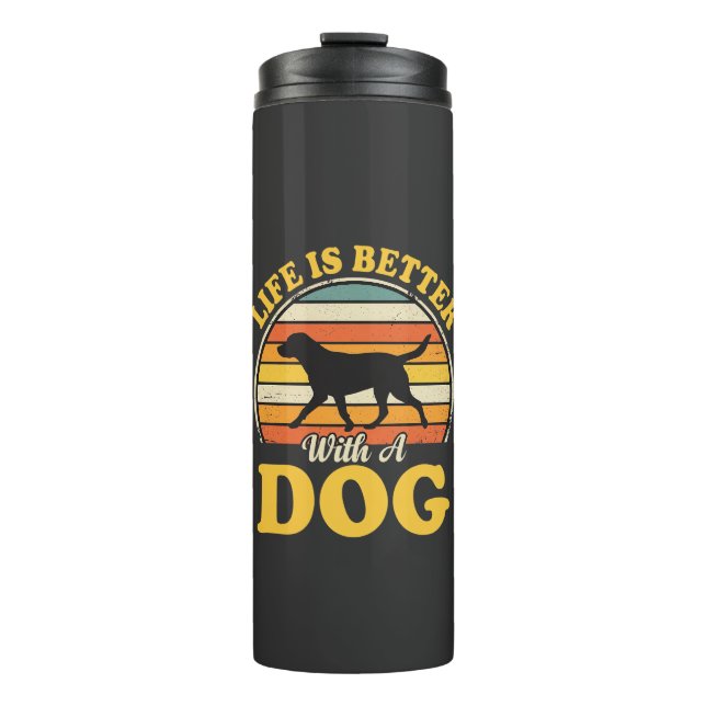 Termo La vida es mejor con un perro retro (Anverso)