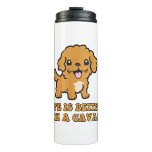 Termo La Vida Es Mejor Con Una Cavapoo - Un Perro Funny 