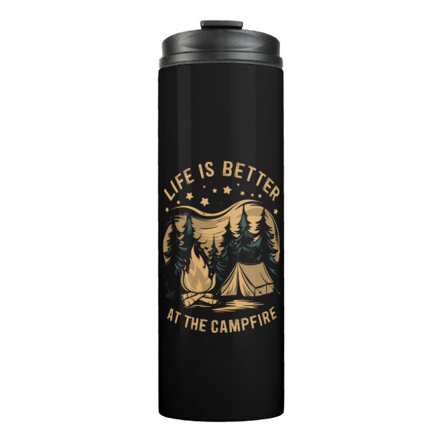 Termo La vida es mejor en el campamento de Camping Campe (Anverso)