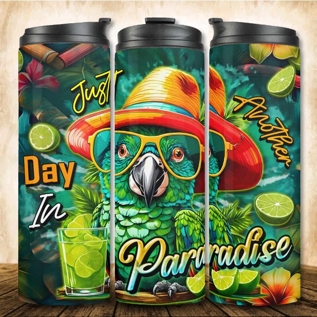 Termo La vida es mejor en la playa Margarita Parrot (Subido por el creador)