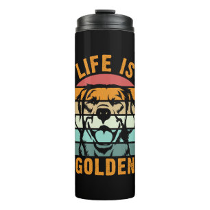 Termo La vida es una camiseta retro dorada