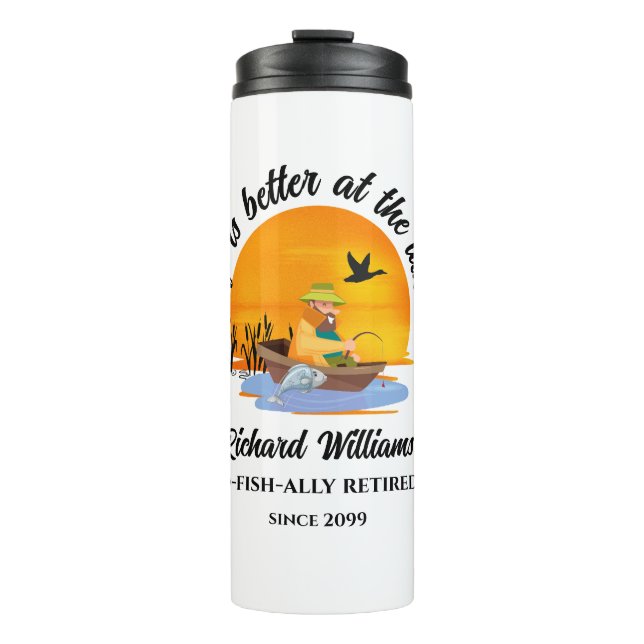 Termo La vida jubilada es mejor en el regalo de pesca de (Anverso)