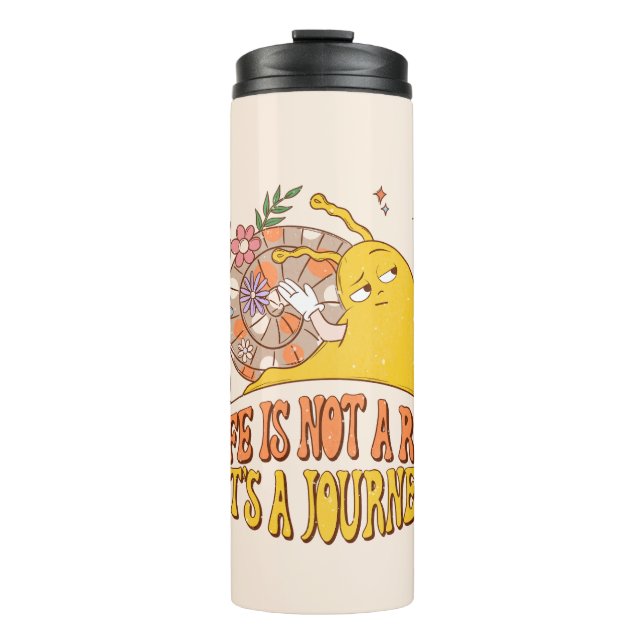 Termo La vida no es una carrera, es un viaje (Anverso)
