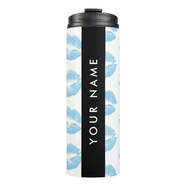 Termo Labios azules, besos, pintalabios, tu nombre, pers (Anverso)