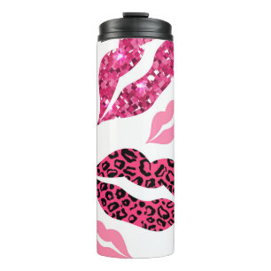 Termo Labios brillantes: Patrón de moda Leopard
