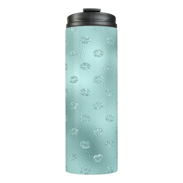 Termo Labios de destello de menta Cumpleaños XOXO (Anverso)