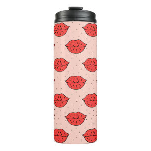 Termo labios personalizados: patrón de doodle feminista.