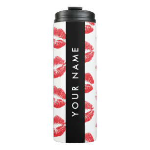 Termo Labios rojos, besos, pintalabios, tu nombre, perso