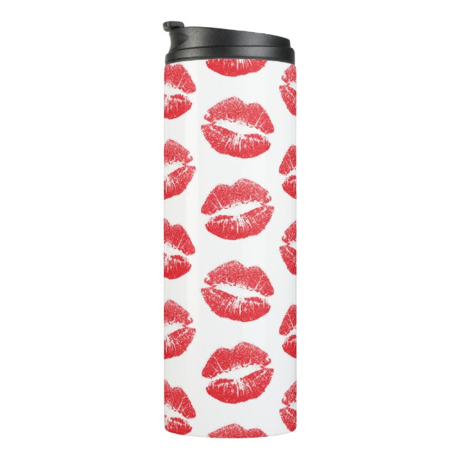 Termo Labios Rojos, Patrón De Labios, Labios Rojos, Beso (Rotado hacia la derecha)