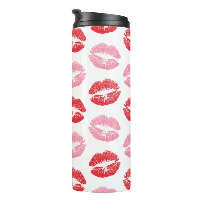 Termo Labios rojos y rosados, patrón de labios, labios,  (Rotado hacia la derecha)
