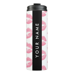Termo Labios rosados, besos, pintalabios, tu nombre, per