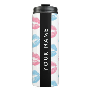 Termo Labios rosados, labios azules, besos, tu nombre, p