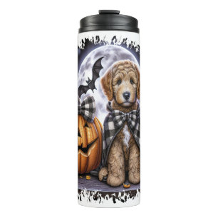 Termo Labradoodle perro Halloween cuadrado