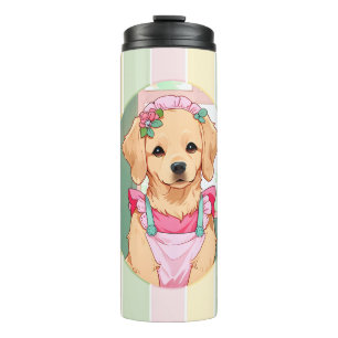 Termo Labrador Cute Recuperador Líneas Pastel Cottagecor