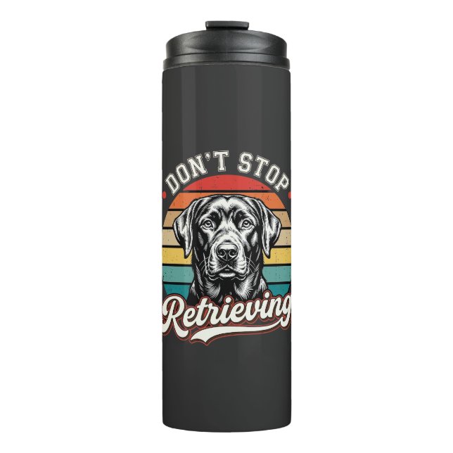 Termo Labrador No Deja de Recuperar Perro Retro (Anverso)